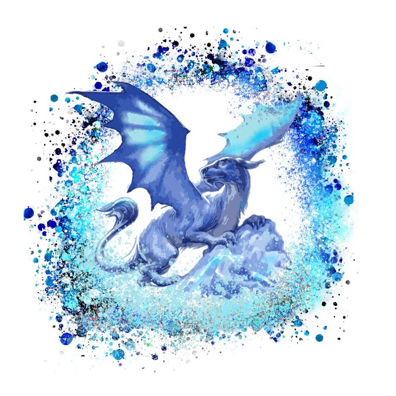 drache ,blau,malerei,graffiti,tinte,illustration