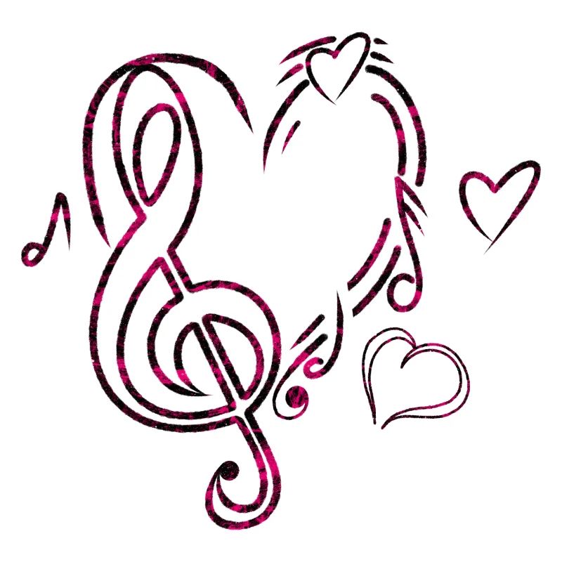 Musik Herz Pink