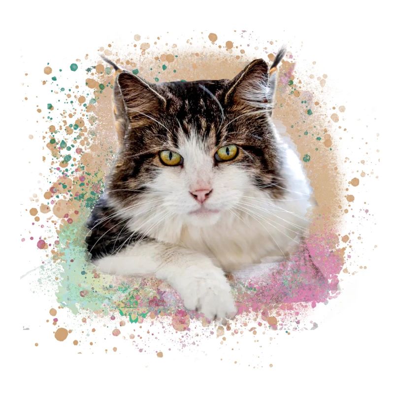 maincoon,katze,graffiti,malerei, Maine-Coon-Katze,