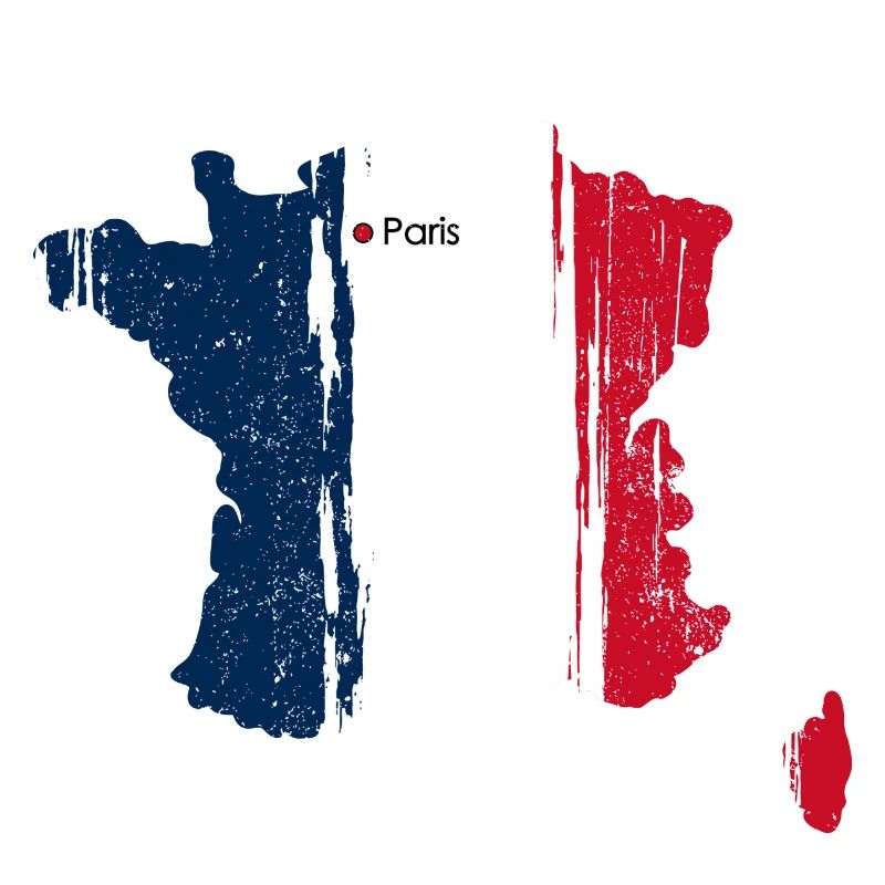 Paris Pinselstrich Flagge Frankreich