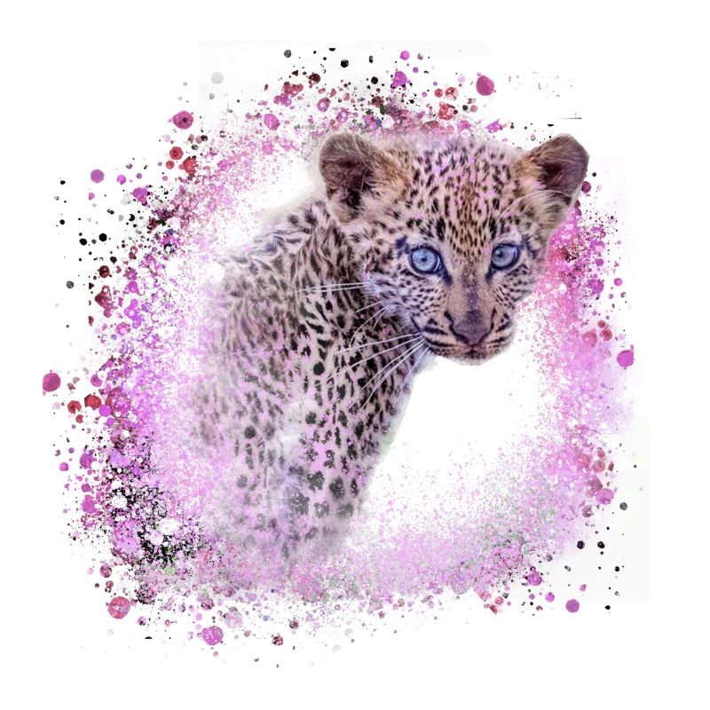 leopardbaby,tiger,rosa,graffiti,malerei,leopard