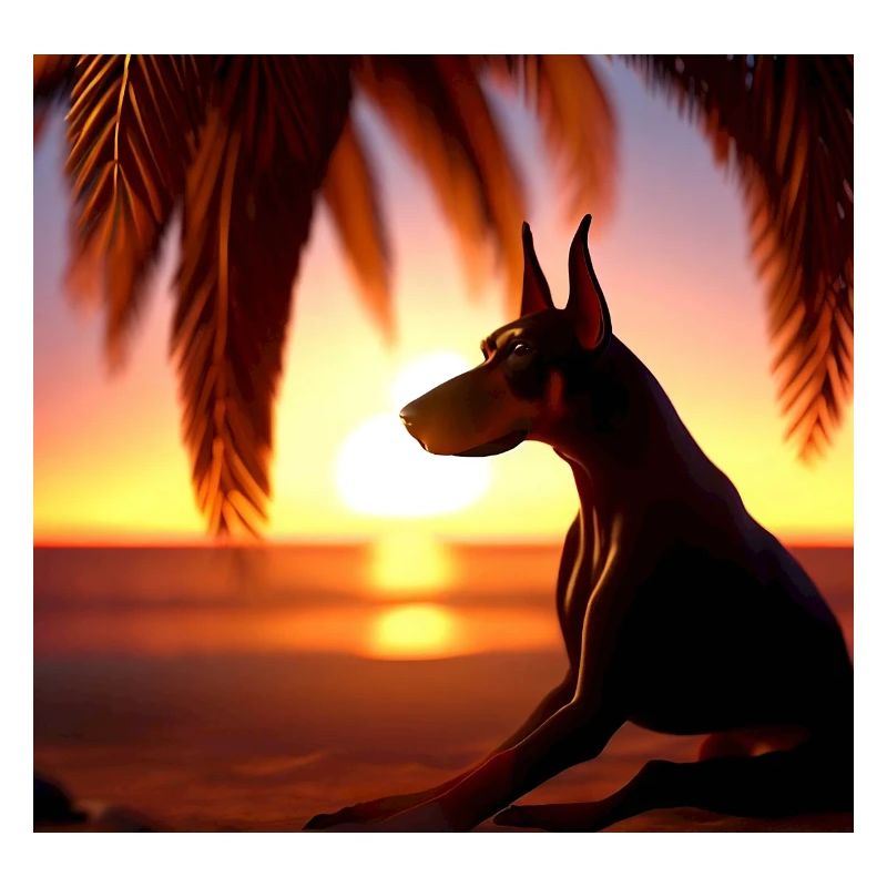 sunset dobermann