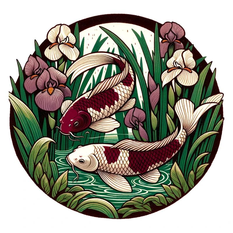 Japanischer Karpfen-Koi-Teich