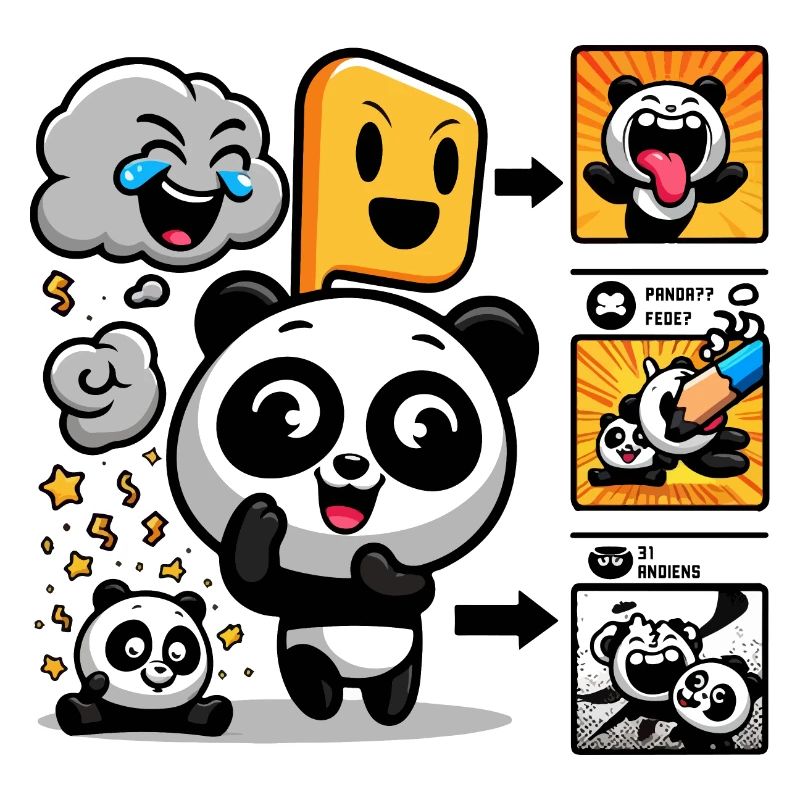 Lustige Panda-Emotionen