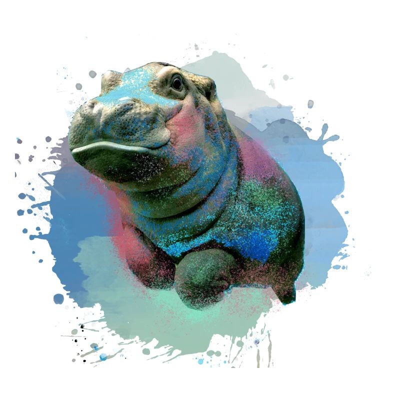 nilpferd,hippo,graffiti,malerei,nilpferd baby,baby
