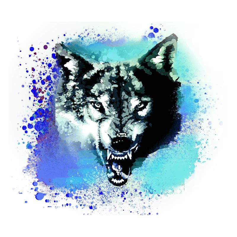 wolf,blau,hund, husky,Hund, malerei,graffiti