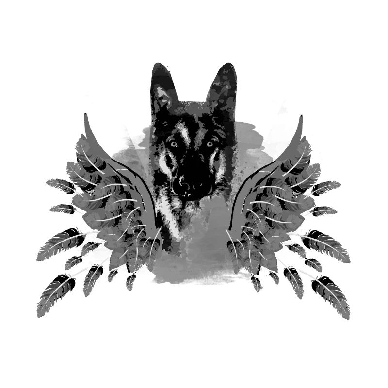 schäferhund ,hund,graffiti, schutzengel,engel