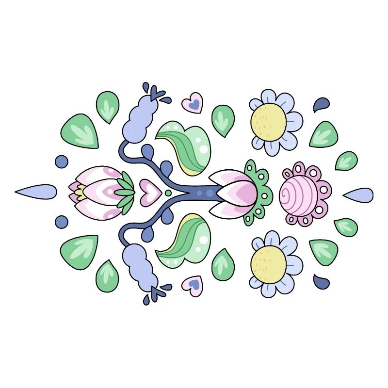 Kürbits-Karikatur - Blumenmuster