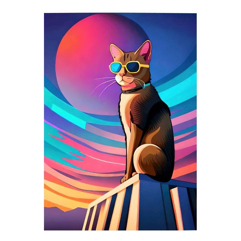 Synthwave Katze