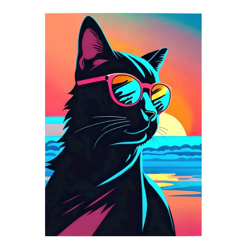 Synthwave Katze