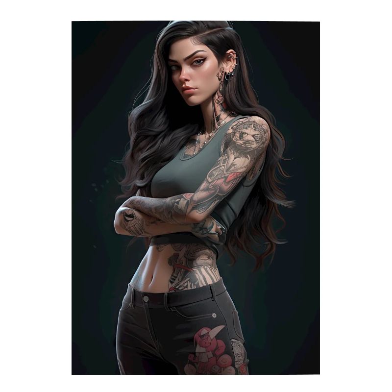 Ink Warrior: Anime Beauty Unleashed with Daring