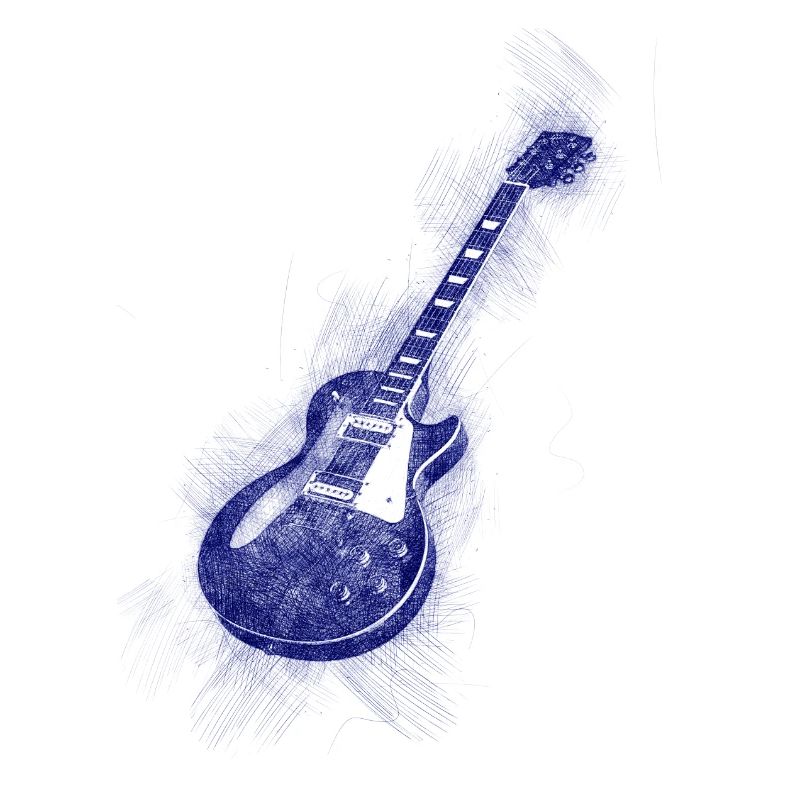 Rockgitarre im Aquarellstil