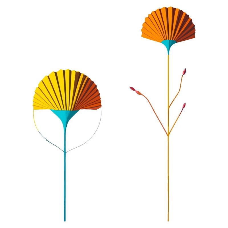 Abstrakte Farbblütenfächer