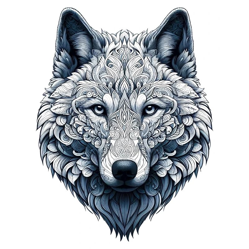Wolf mit Mandalas verziert