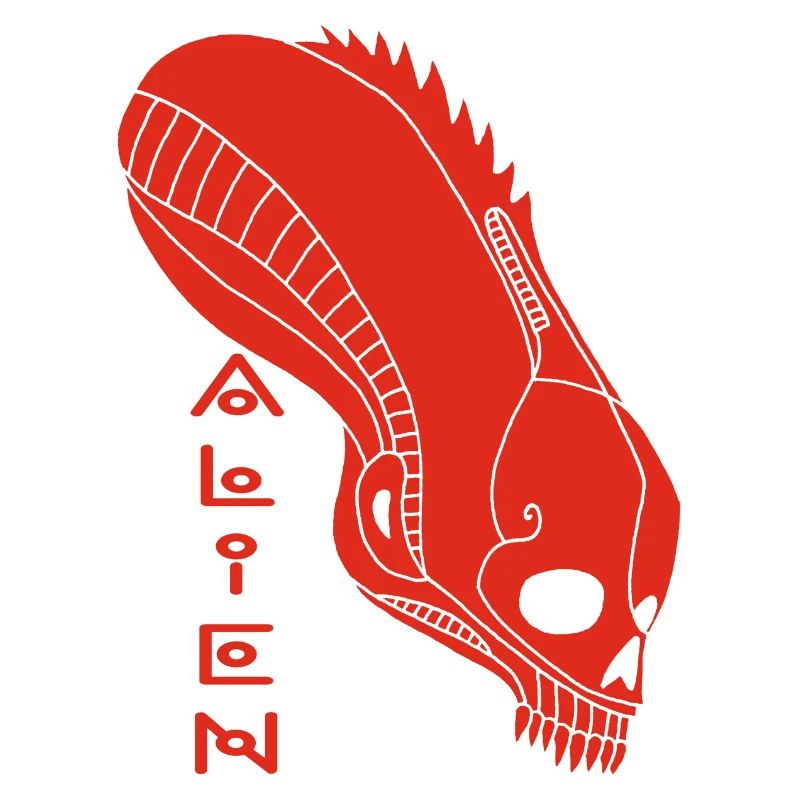 Roter Alien-Schädel