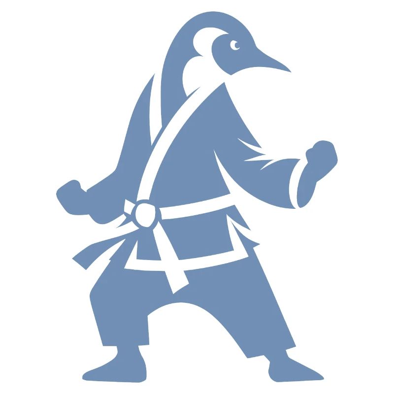 Pinguin Karate Kampfkunst Silhouette