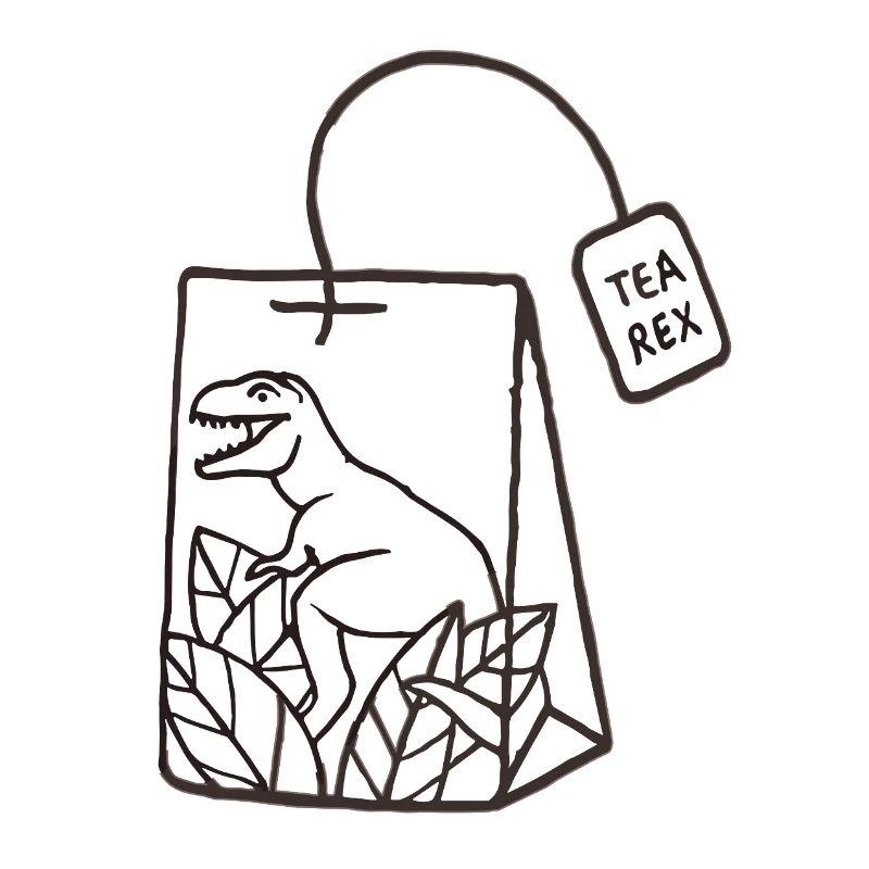 Dinosaurier Teebeutel Design