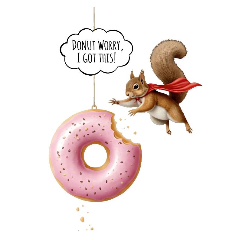 Niedliche Eichhörnchen mit Donut