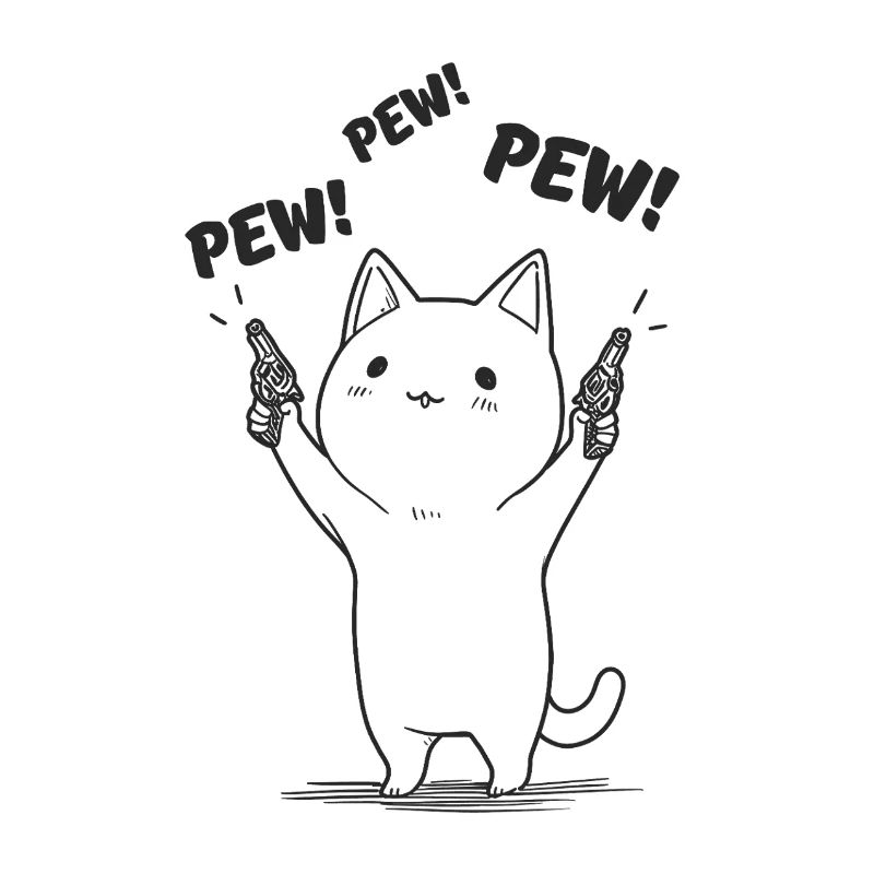 Kätzchen mit Pew Pew