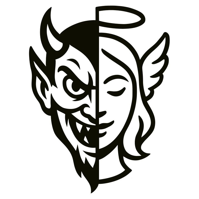 Split Face Dämon Engel