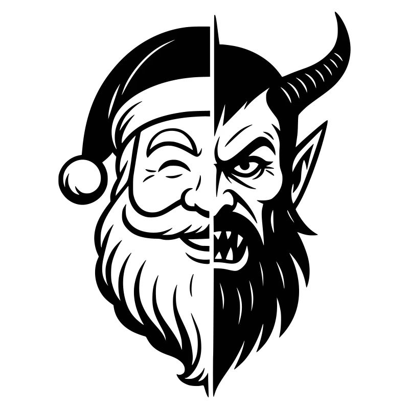 Weihnachtsmann und Weihnachtsmann Peitscher