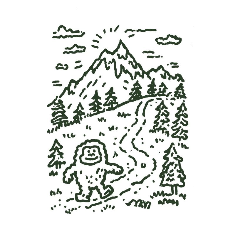 Bergwanderer im Waldlandschaft