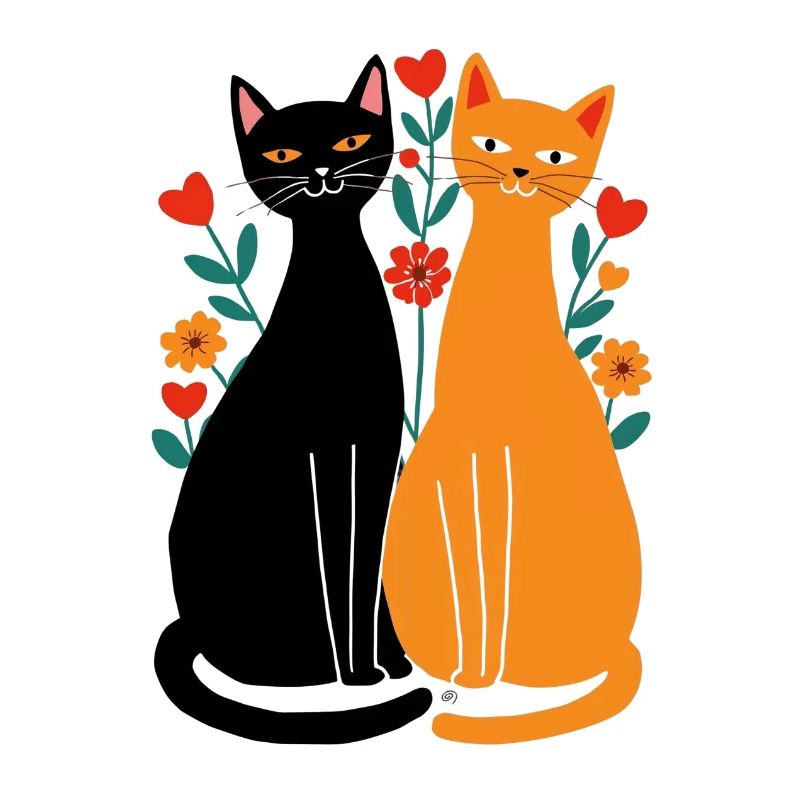 Katzen, die verliebt sind,