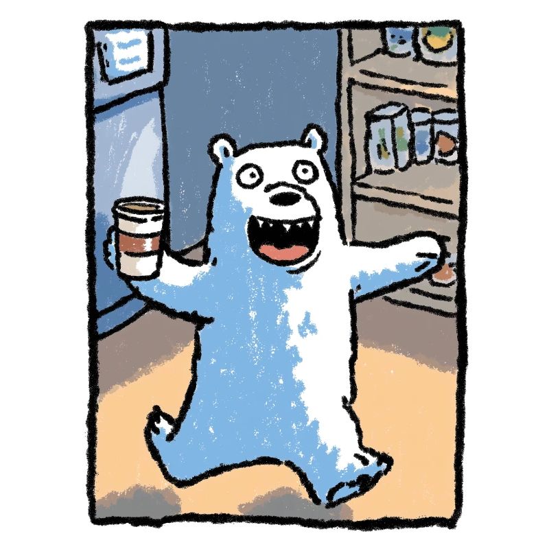 Kaffeebär im Laden