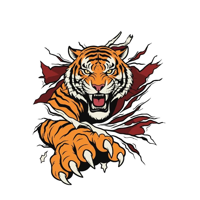 Brüllende Tiger-Wildklaue