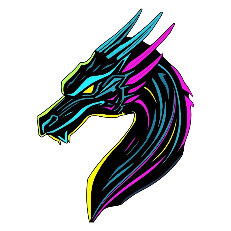 Neon Fury – Cyberpunk-Stil Drache