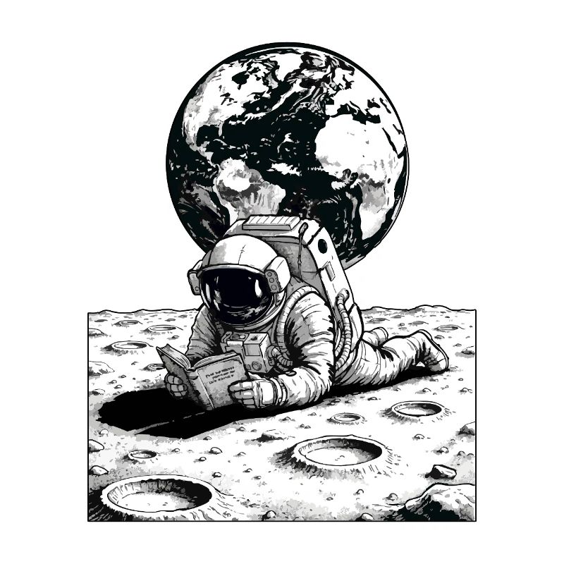 Astronaut liest Monderde