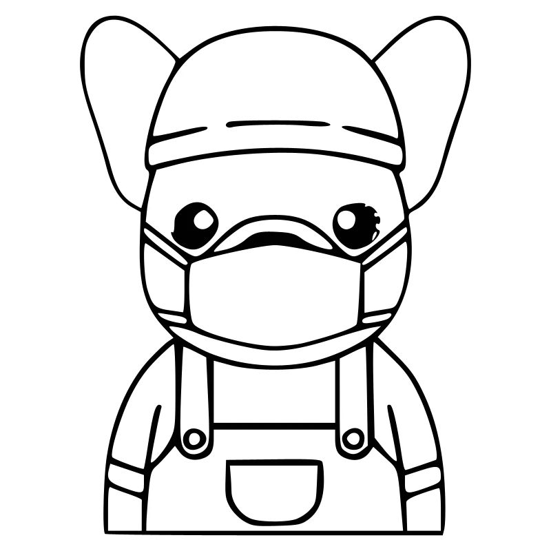 Frenchie Arzt Pflege Maske