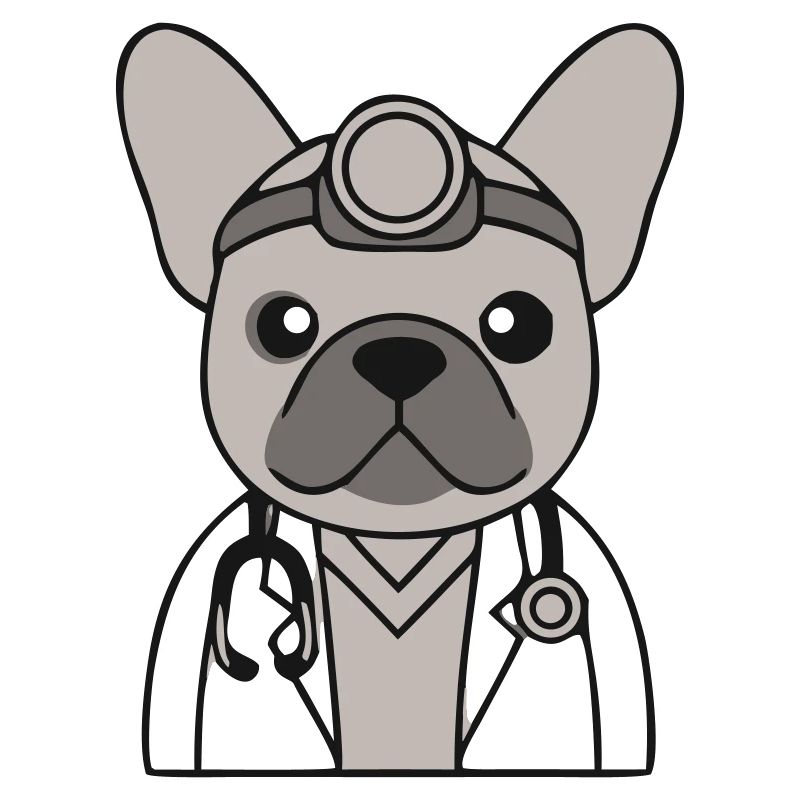 Frenchie Arzt Stethoskop Comic