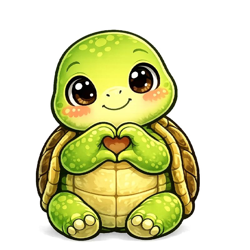 Tortue robuste avec baiser de patte