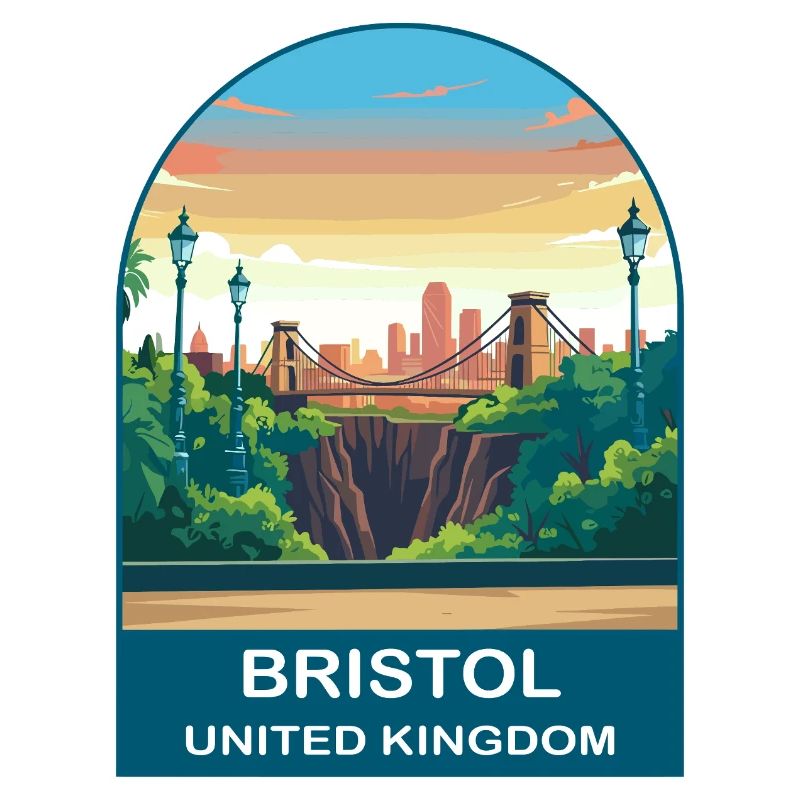 Bristol Skyline UK Reiseplakat-Illustration