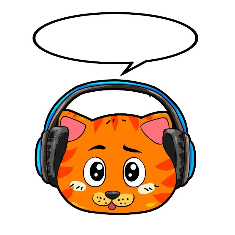 Katze mit Kopfhörer