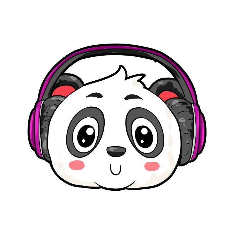 Panda mit Kopfhörer