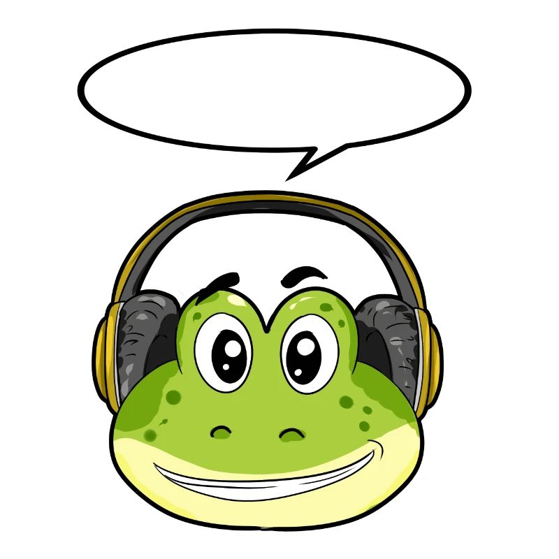 Frosch mit Kopfhörer