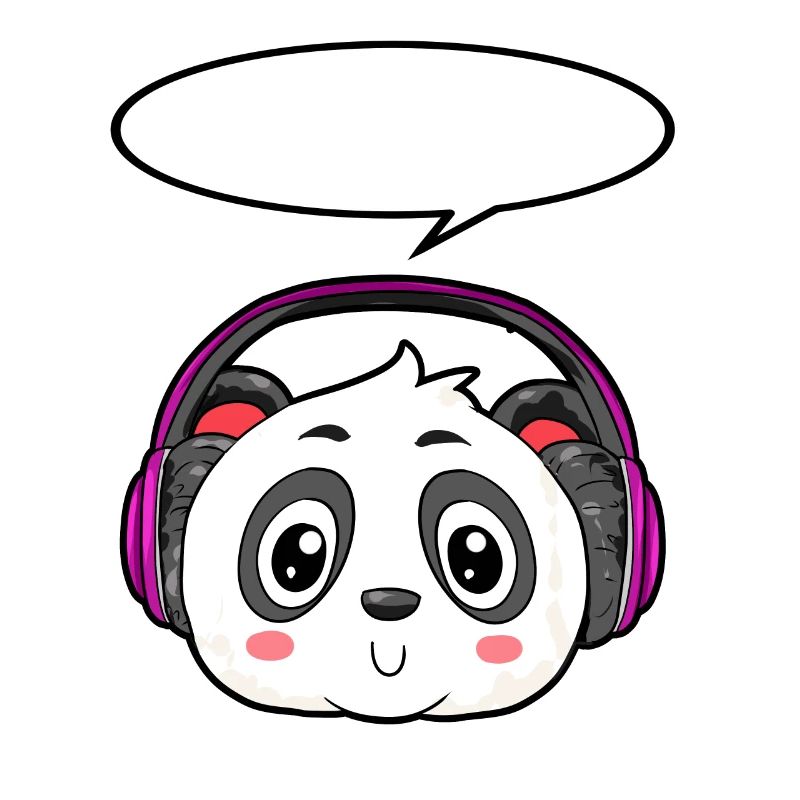 Panda mit Kopfhörer