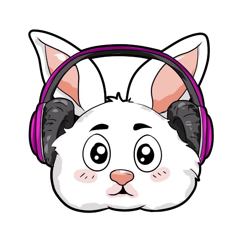 Hase mit Kopfhörer