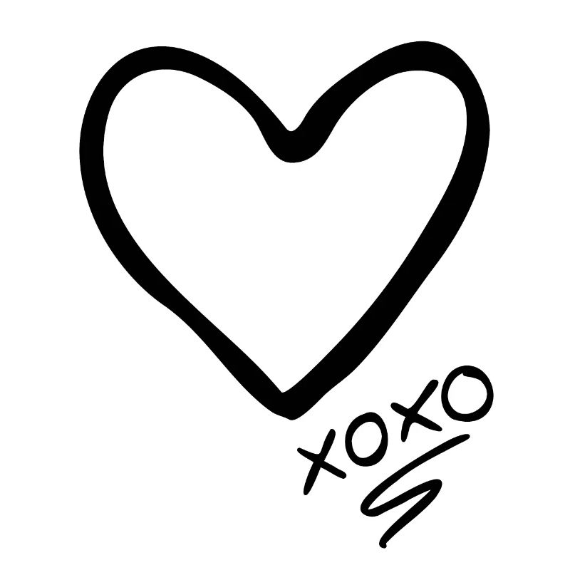 Herz xoxo schwarz