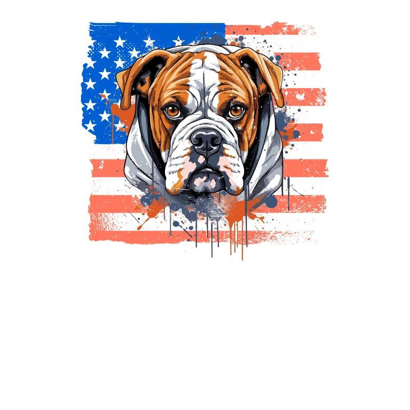 Boxer-Hunderasse Boxer-Hunde USA-Flagge