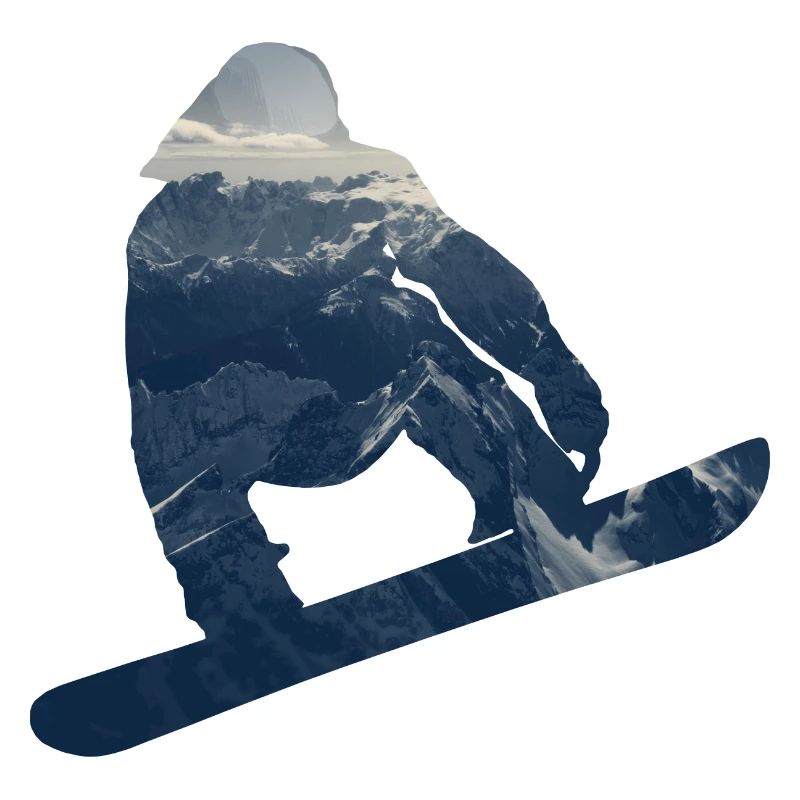 Snowboarder Doppelbelichtung