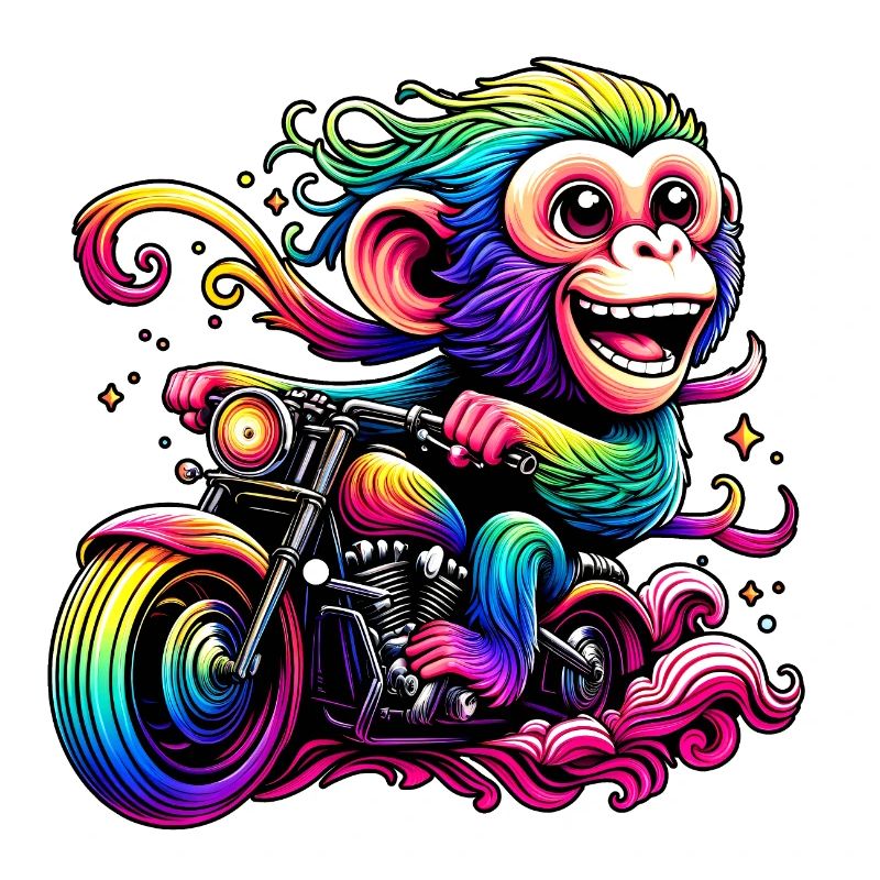 Regenbogenaffe am Regenbogensteuer