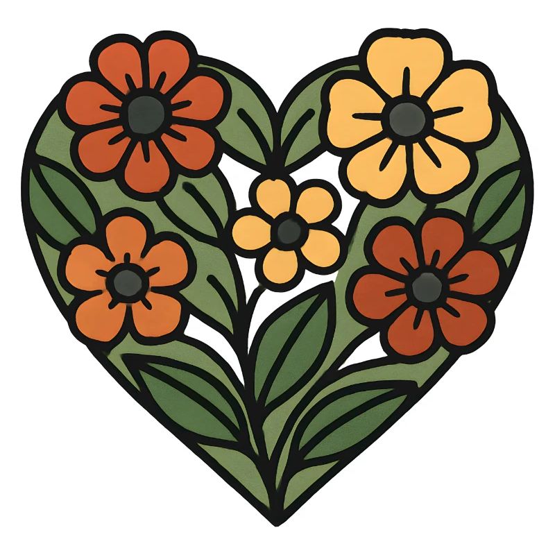 Herz aus Blumenmuster