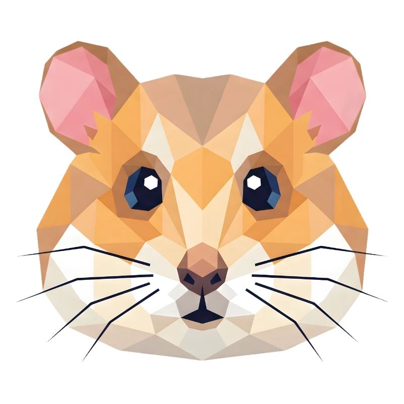 Niedliche geometrische Hamster-Low-Poly-Kunst