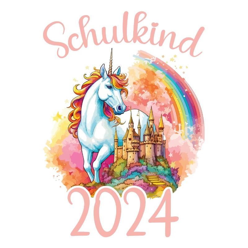 Schulkind 2024 Einhorn Einschulung Schule Schüler