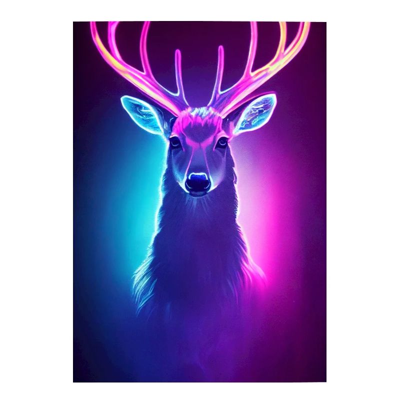 Poster Neon Hirsch