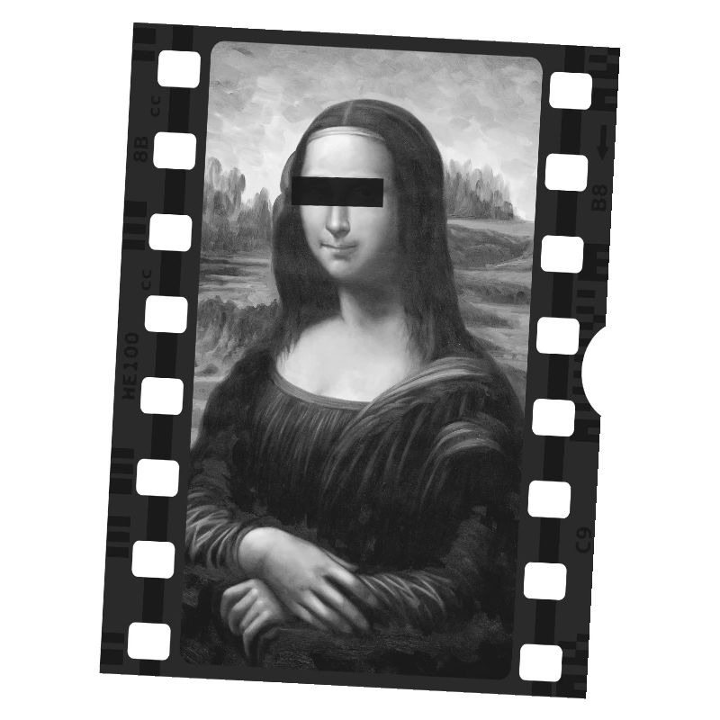 Mona Lisa in slide frame