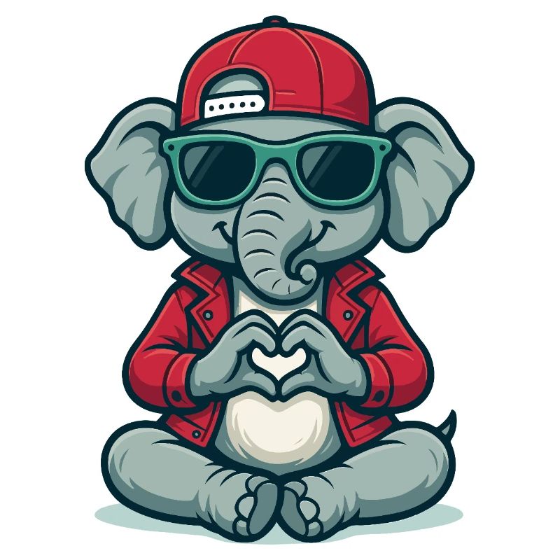 Herz-Elefant mit Style
